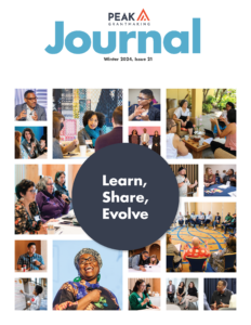 The cover of PEAK Grantmaking's Winter 2024 journal in which our team members were featured